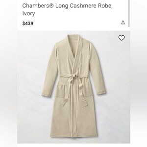 Williams Sonoma cashmere robe Cream Knit Cardigan unisex L